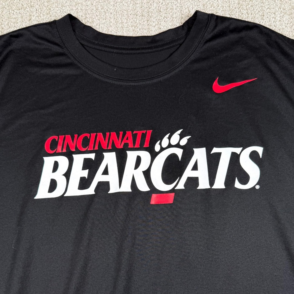 Nike Dri-Fit Mens XL Cincinnati Bearcats Black Short Sleeve Training Shirt